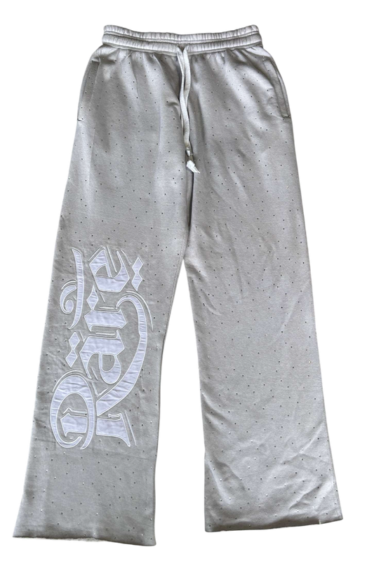 Grey Rhinestone Sweatpants (Pre-order)